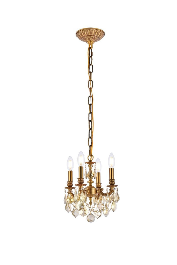 Elegant Lighting - 9104D10FG-GT/RC - Four Light Pendant - Lillie - French Gold from Lighting & Bulbs Unlimited in Charlotte, NC