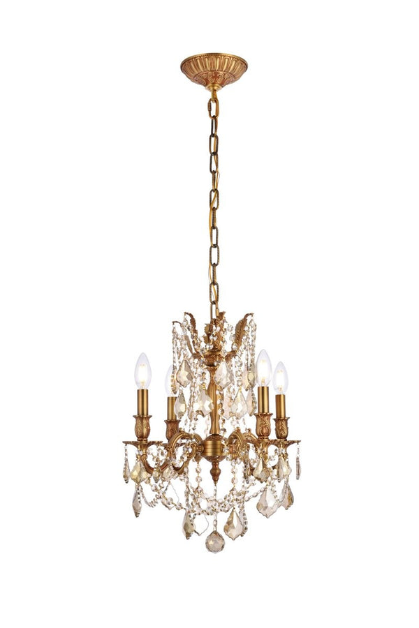 Elegant Lighting - 9204D17FG-GT/RC - Four Light Pendant - Rosalia - French Gold from Lighting & Bulbs Unlimited in Charlotte, NC