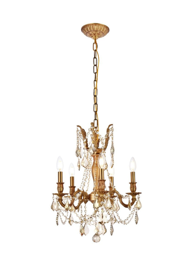 Elegant Lighting - 9205D18FG-GT/RC - Five Light Pendant - Rosalia - French Gold from Lighting & Bulbs Unlimited in Charlotte, NC