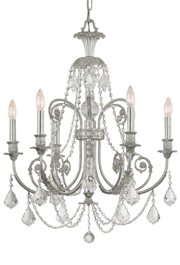 Crystorama - 5116-OS-CL-SAQ - Six Light Chandelier - Regis - Olde Silver from Lighting & Bulbs Unlimited in Charlotte, NC