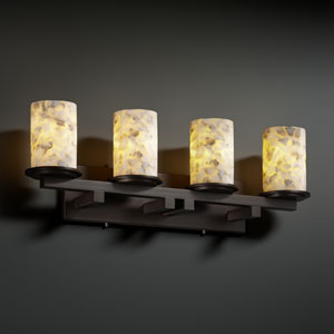 Justice Designs - ALR-8774-10-DBRZ - Four Light Bath Bar - Alabaster Rocks! - Dark Bronze from Lighting & Bulbs Unlimited in Charlotte, NC