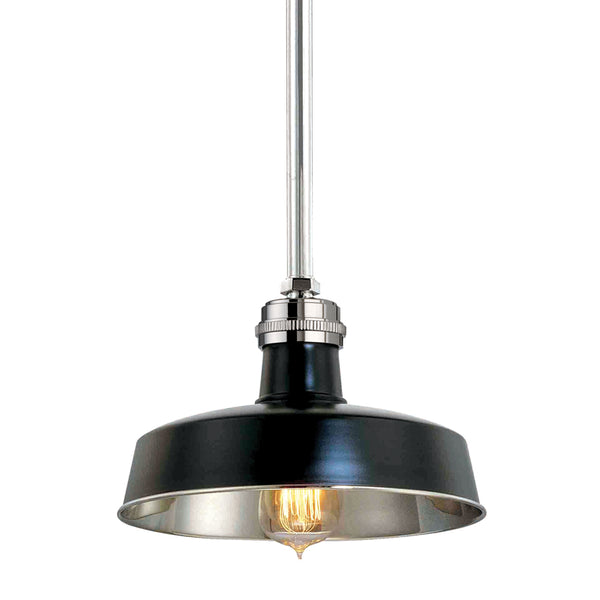 Hudson Valley - 8610-BPN - One Light Pendant - Hudson Falls - Black/Polished Nickel from Lighting & Bulbs Unlimited in Charlotte, NC
