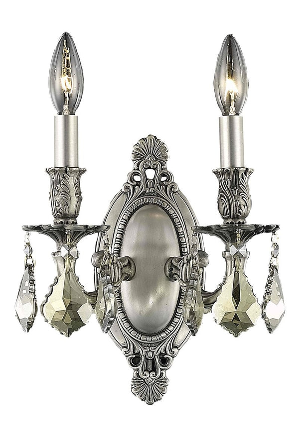 Elegant Lighting - 9202W9PW-GT/RC - Two Light Wall Sconce - Rosalia - Pewter from Lighting & Bulbs Unlimited in Charlotte, NC