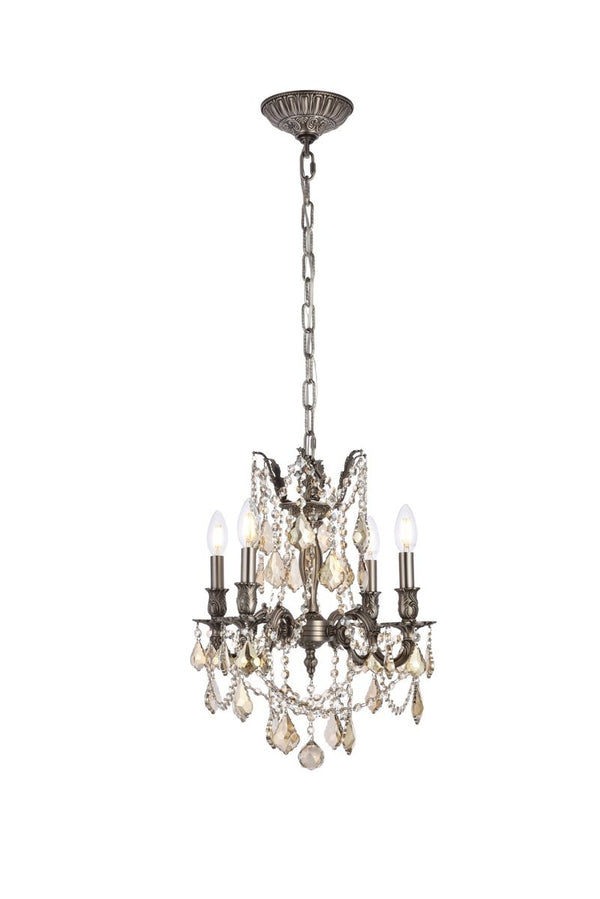 Elegant Lighting - 9204D17PW-GT/RC - Four Light Pendant - Rosalia - Pewter from Lighting & Bulbs Unlimited in Charlotte, NC