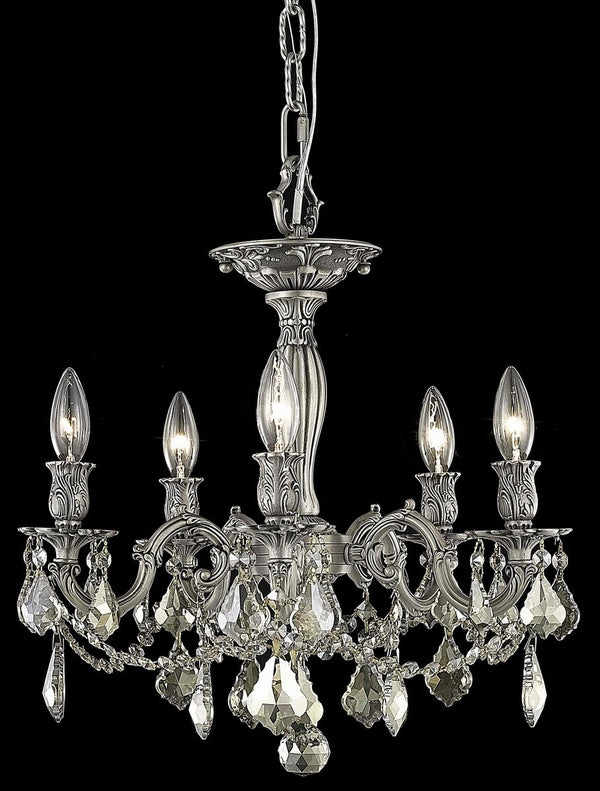 Elegant Lighting - 9205F18PW-GT/RC - Five Light Flush Mount - Rosalia - Pewter from Lighting & Bulbs Unlimited in Charlotte, NC