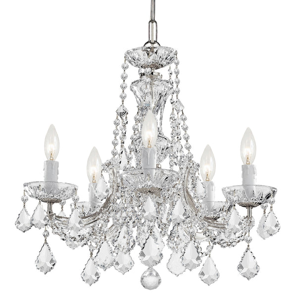 Crystorama - 4476-CH-CL-MWP - Five Light Mini Chandelier - Maria Theresa - Polished Chrome from Lighting & Bulbs Unlimited in Charlotte, NC