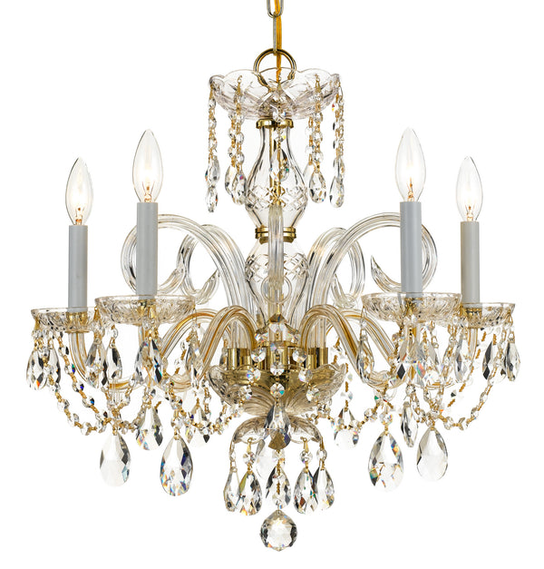 Crystorama - 1005-PB-CL-S - Five Light Chandelier - Traditional Crystal - Polished Brass from Lighting & Bulbs Unlimited in Charlotte, NC