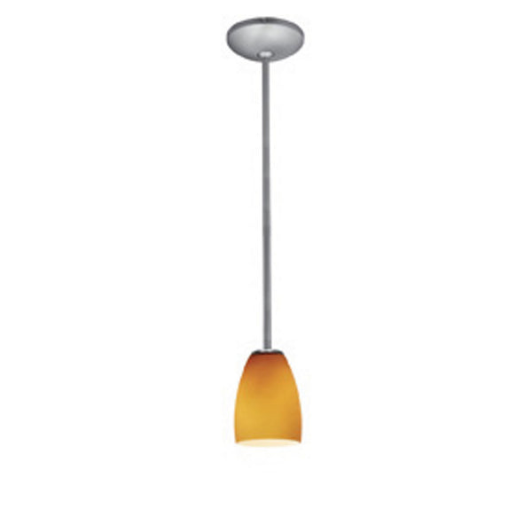 Access - 28069-1R-BS/AMB - One Light Pendant - Sherry - Brushed Steel from Lighting & Bulbs Unlimited in Charlotte, NC
