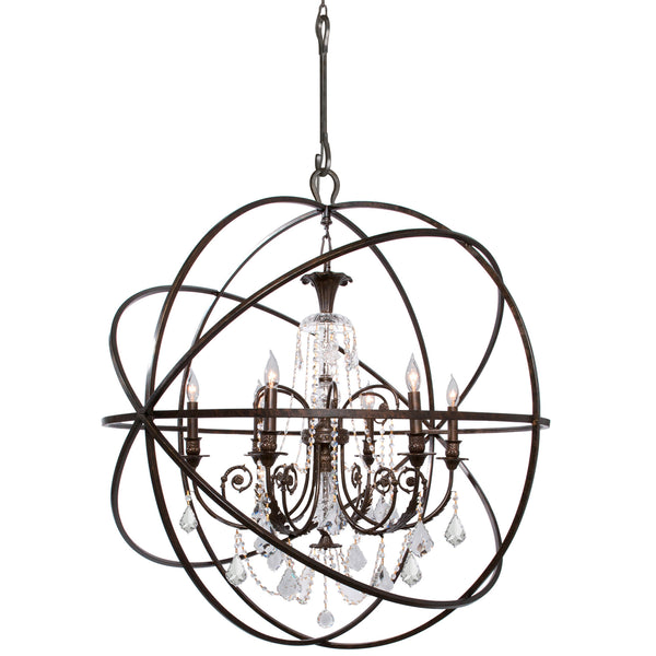 Crystorama - 9219-EB-CL-MWP - Six Light Chandelier - Solaris - English Bronze from Lighting & Bulbs Unlimited in Charlotte, NC