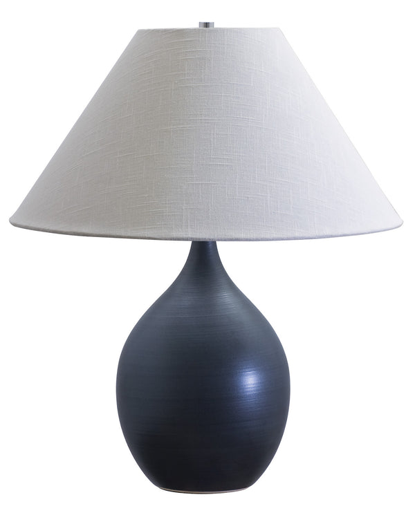 One Light Table Lamp from the Scatchard Collection in Black Matte Finish by House of Troy
