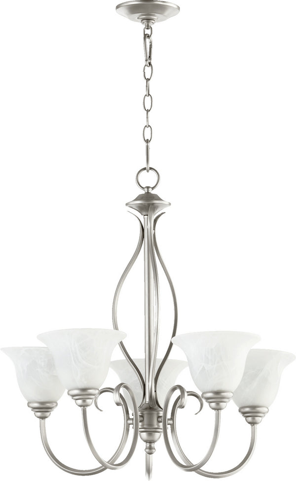 Quorum - 6010-5-64 - Five Light Chandelier - Spencer - Classic Nickel from Lighting & Bulbs Unlimited in Charlotte, NC