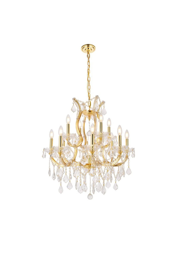 Elegant Lighting - 2800D27G/RC - 13 Light Chandelier - Maria Theresa - Gold from Lighting & Bulbs Unlimited in Charlotte, NC
