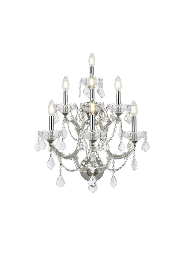 Elegant Lighting - 2800W7C/RC - Seven Light Wall Sconce - Maria Theresa - Chrome from Lighting & Bulbs Unlimited in Charlotte, NC