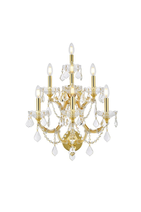 Elegant Lighting - 2800W7G/RC - Seven Light Wall Sconce - Maria Theresa - Gold from Lighting & Bulbs Unlimited in Charlotte, NC