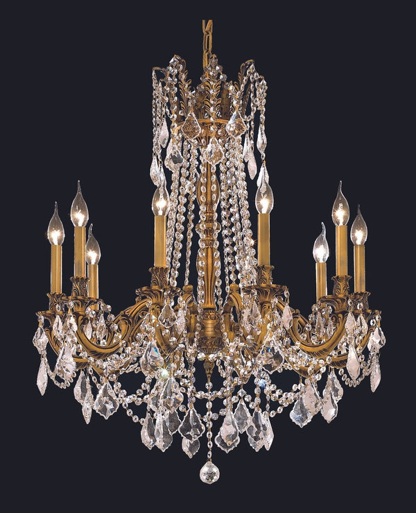 Elegant Lighting - 9210D28FG/RC - Ten Light Chandelier - Rosalia - French Gold from Lighting & Bulbs Unlimited in Charlotte, NC