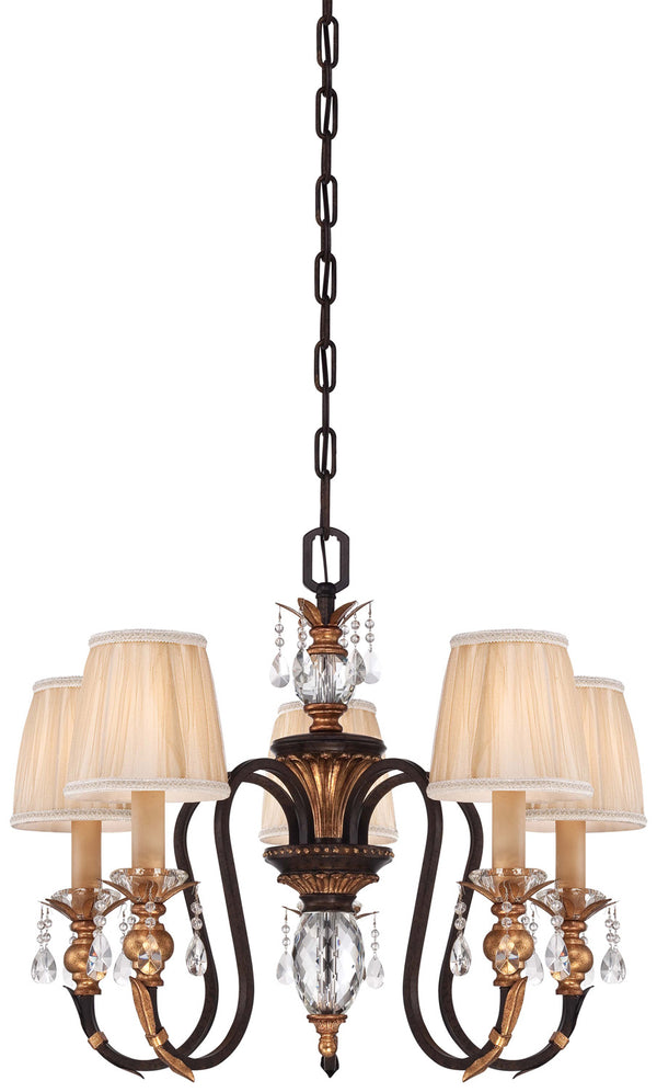 Metropolitan - N6645-258B - Five Light Chandelier - Bella Cristallo - French Bronze W/ Gold Highlights from Lighting & Bulbs Unlimited in Charlotte, NC