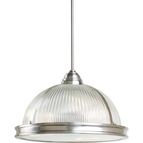 Generation Lighting - 65062-962 - Three Light Pendant - Pratt Street Prismatic - Brushed Nickel from Lighting & Bulbs Unlimited in Charlotte, NC