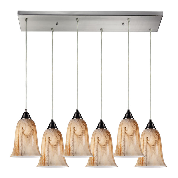 ELK Home - 31138/6RC - Six Light Pendant - Granite - Satin Nickel from Lighting & Bulbs Unlimited in Charlotte, NC