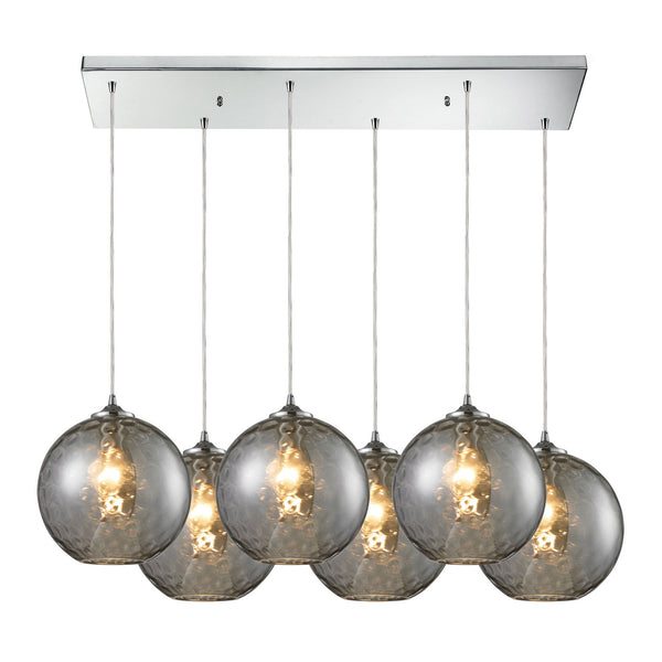 ELK Home - 31380/6RC-SMK - Six Light Pendant - Watersphere - Polished Chrome from Lighting & Bulbs Unlimited in Charlotte, NC