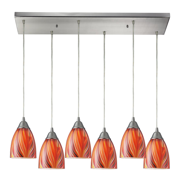 ELK Home - 416-6RC-M - Six Light Pendant - Arco Baleno - Satin Nickel from Lighting & Bulbs Unlimited in Charlotte, NC