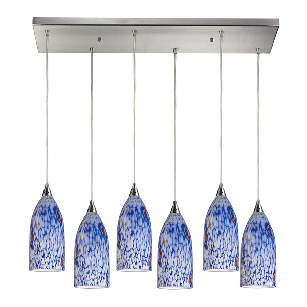 ELK Home - 502-6RC-BL - Six Light Pendant - Verona - Satin Nickel from Lighting & Bulbs Unlimited in Charlotte, NC