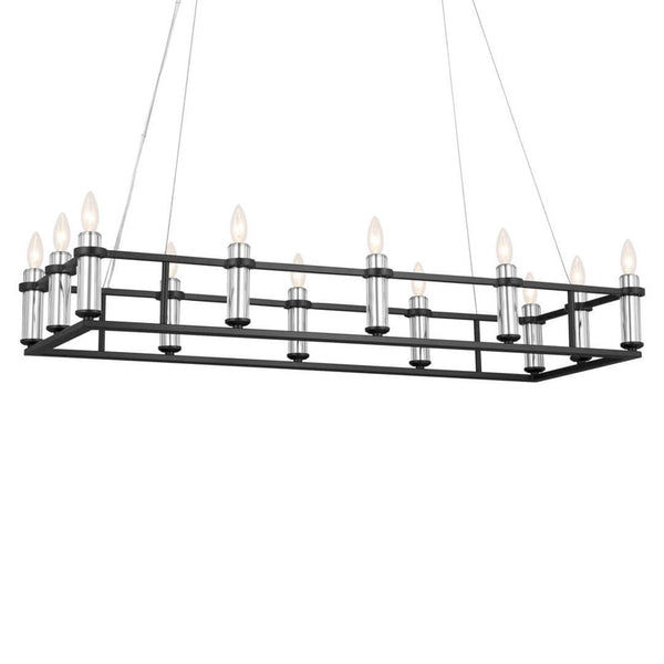 Kichler - 52492BK - 12 Light Linear Chandelier - Rosalind - Black from Lighting & Bulbs Unlimited in Charlotte, NC