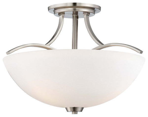 Minka-Lavery - 4962-84 - Three Light Semi Flush Mount - Overland Park - Brushed Nickel from Lighting & Bulbs Unlimited in Charlotte, NC