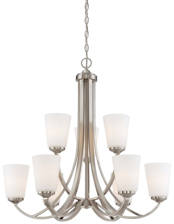 Minka-Lavery - 4969-84 - Nine Light Chandelier - Overland Park - Brushed Nickel from Lighting & Bulbs Unlimited in Charlotte, NC