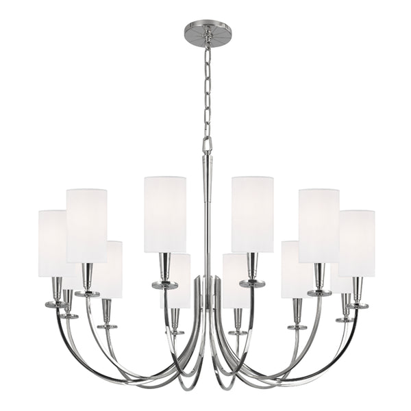Hudson Valley - 8032-PN - 12 Light Chandelier - Mason - Polished Nickel from Lighting & Bulbs Unlimited in Charlotte, NC