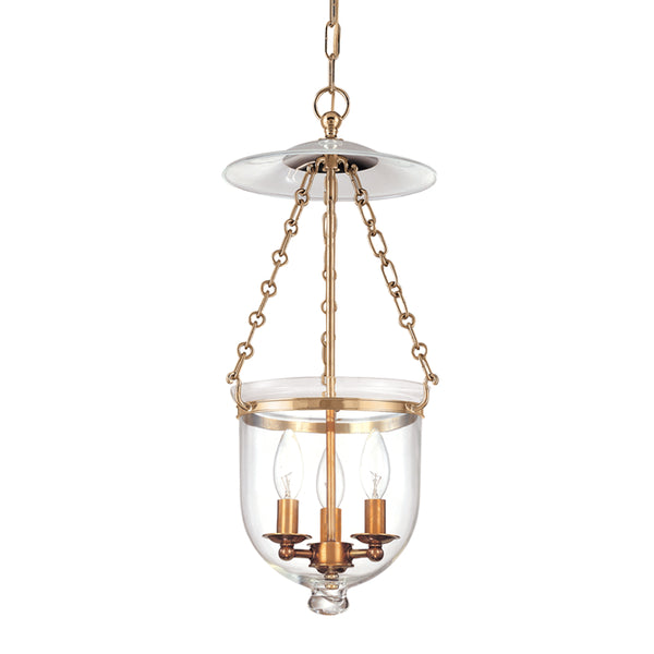 Hudson Valley - 252-AGB-C1 - Three Light Pendant - Hampton - Aged Brass from Lighting & Bulbs Unlimited in Charlotte, NC