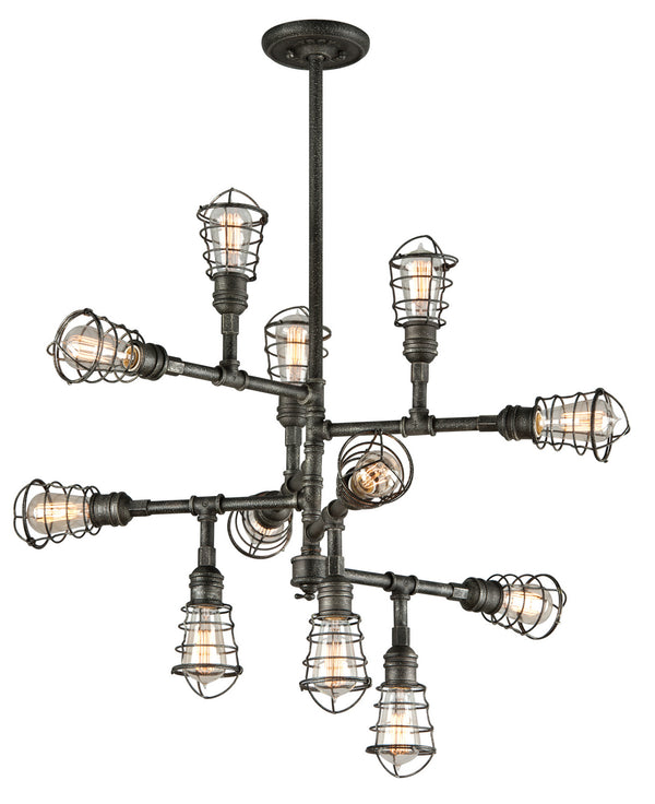 Troy Lighting - F3817 - 12 Light Chandelier - Conduit - Old Silver from Lighting & Bulbs Unlimited in Charlotte, NC