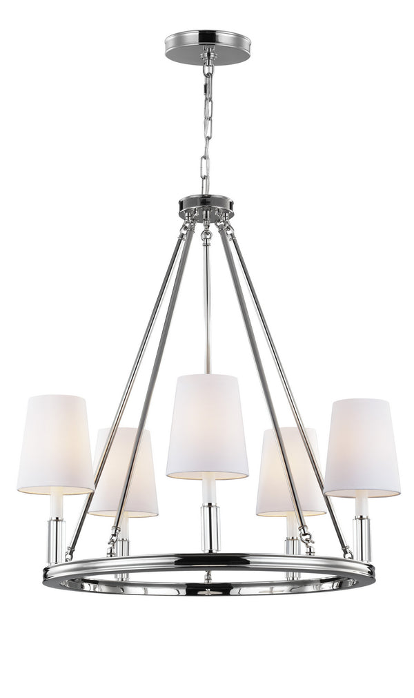 Visual Comfort Studio - F2922/5PN - Five Light Chandelier - Lismore - Polished Nickel from Lighting & Bulbs Unlimited in Charlotte, NC