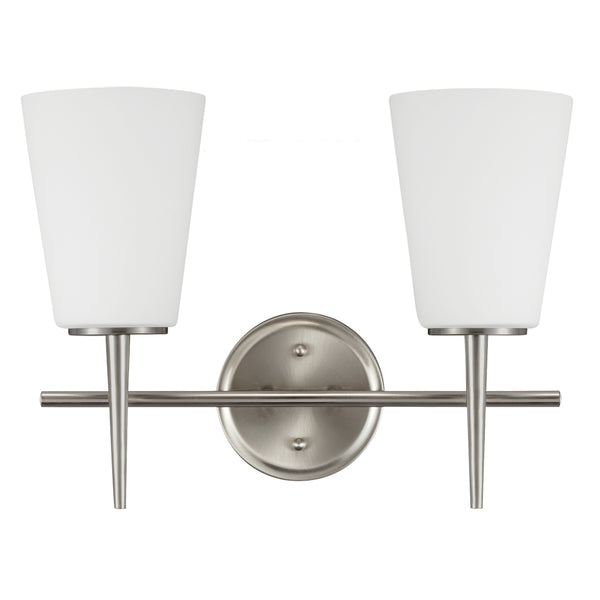 Generation Lighting - 4440402-962 - Two Light Wall / Bath - Driscoll - Brushed Nickel from Lighting & Bulbs Unlimited in Charlotte, NC