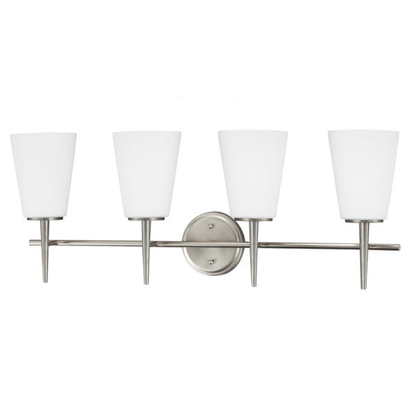 Generation Lighting - 4440404-962 - Four Light Wall / Bath - Driscoll - Brushed Nickel from Lighting & Bulbs Unlimited in Charlotte, NC