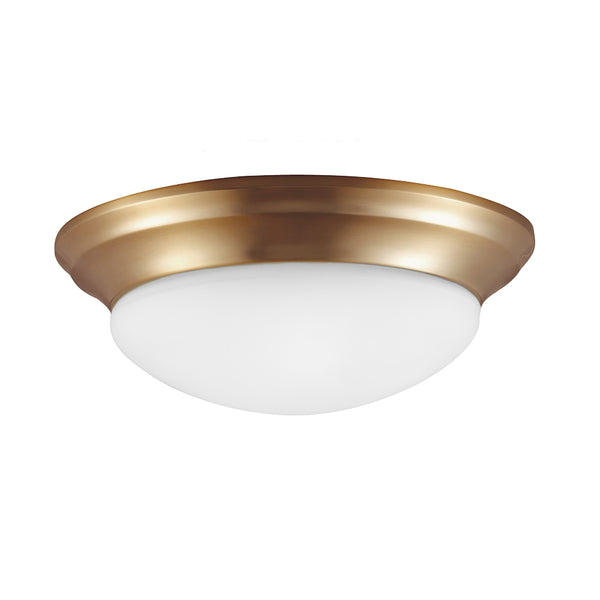 Generation Lighting - 75436-848 - Three Light Flush Mount - Nash - Satin Brass from Lighting & Bulbs Unlimited in Charlotte, NC