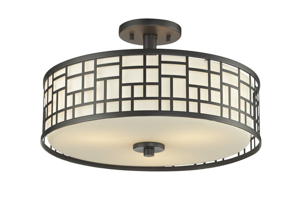 Z-Lite - 329-SF16-BRZ - Three Light Semi Flush Mount - Elea - Bronze from Lighting & Bulbs Unlimited in Charlotte, NC