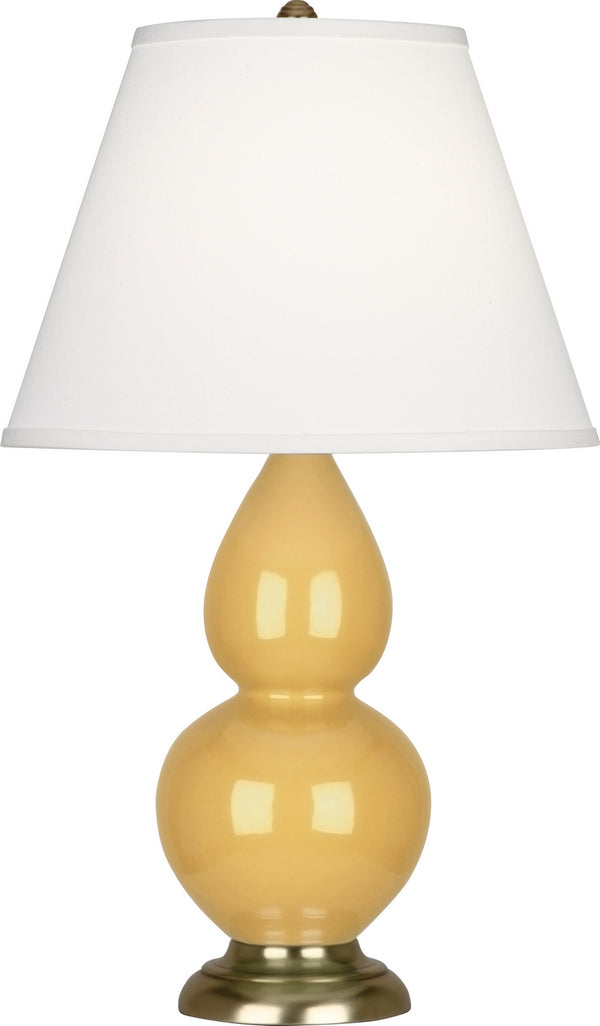 Robert Abbey - SU10X - One Light Accent Lamp - Small Double Gourd - Sunset Yellow Glazed w/Antique Brass from Lighting & Bulbs Unlimited in Charlotte, NC