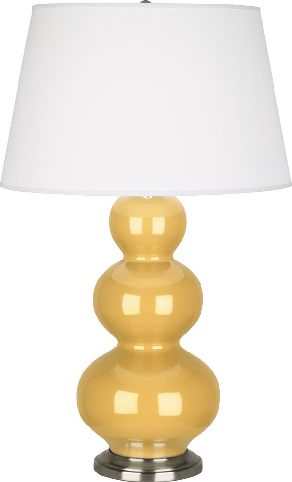 Robert Abbey - SU42X - One Light Table Lamp - Triple Gourd - Sunset Yellow Glazed w/Antique Silver from Lighting & Bulbs Unlimited in Charlotte, NC
