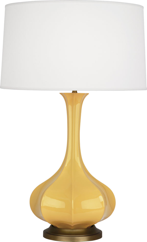 Robert Abbey - SU994 - One Light Table Lamp - Pike - Sunset Yellow Glazed w/Aged Brass from Lighting & Bulbs Unlimited in Charlotte, NC