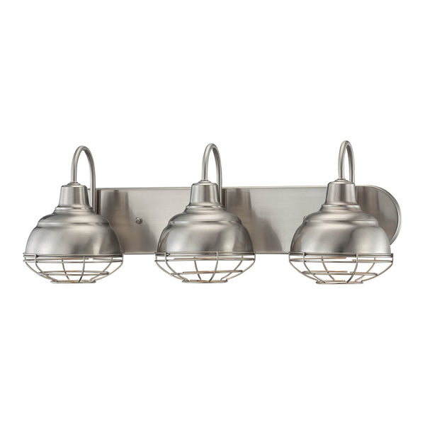 Millennium - 5423-SN - Three Light Vanity - Neo-Industrial - Satin Nickel from Lighting & Bulbs Unlimited in Charlotte, NC