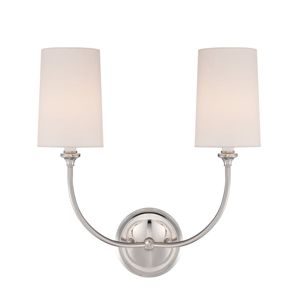 Crystorama - 2242-PN - Two Light Wall Mount - Sylvan - Polished Nickel from Lighting & Bulbs Unlimited in Charlotte, NC