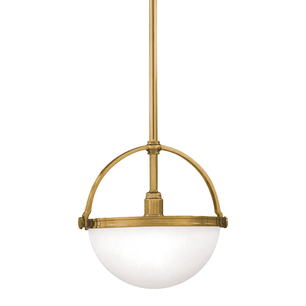 Hudson Valley - 3312-AGB - One Light Pendant - Stratford - Aged Brass from Lighting & Bulbs Unlimited in Charlotte, NC