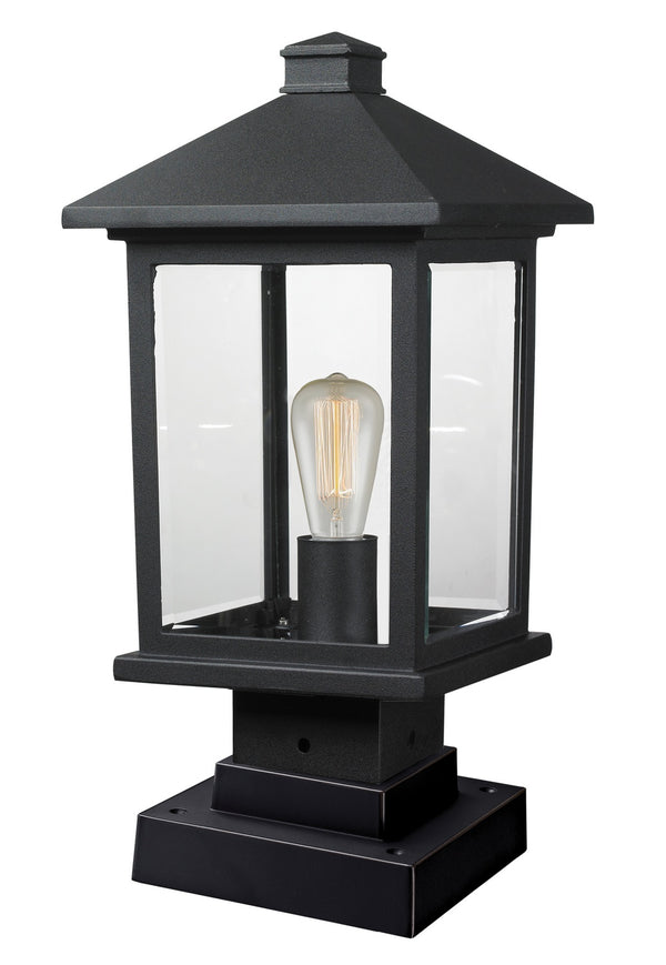 Z-Lite - 531PHMS-SQPM-BK - One Light Outdoor Pier Mount - Portland - Black from Lighting & Bulbs Unlimited in Charlotte, NC