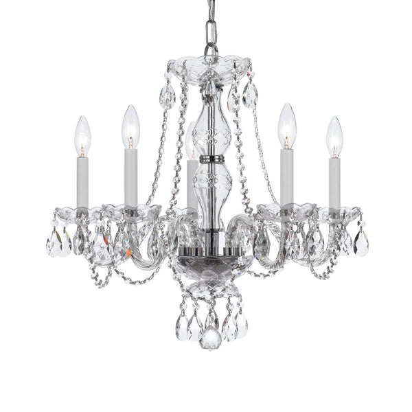 Crystorama - 5085-CH-CL-S - Five Light Chandelier - Traditional Crystal - Polished Chrome from Lighting & Bulbs Unlimited in Charlotte, NC