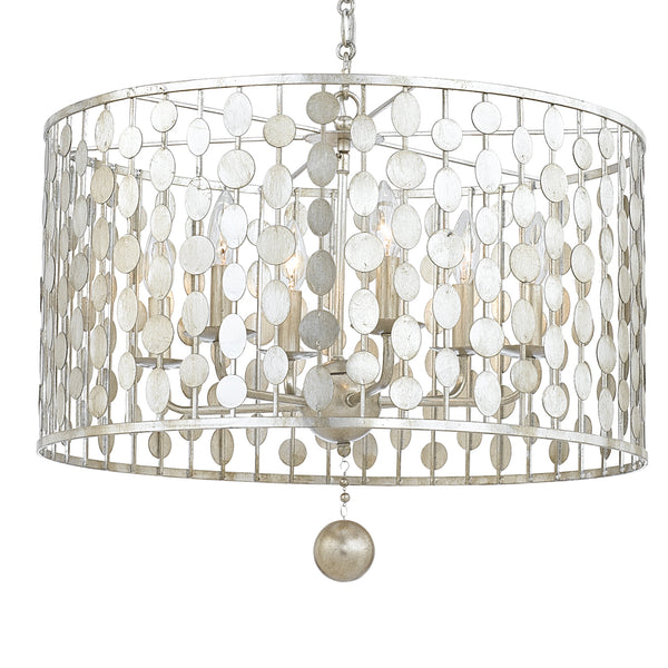 Crystorama - 546-SA - Six Light Chandelier - Layla - Antique Silver from Lighting & Bulbs Unlimited in Charlotte, NC