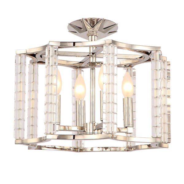 Crystorama - 8854-PN_CEILING - Four Light Ceiling Mount - Carson - Polished Nickel from Lighting & Bulbs Unlimited in Charlotte, NC