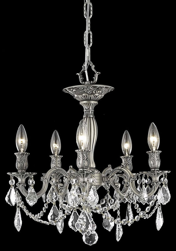 Elegant Lighting - 9205F18PW/RC - Five Light Flush Mount - Rosalia - Pewter from Lighting & Bulbs Unlimited in Charlotte, NC
