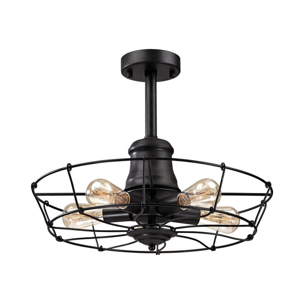 ELK Home - 14259/5 - Five Light Semi Flush Mount - Glendora - Wrought Iron Black from Lighting & Bulbs Unlimited in Charlotte, NC