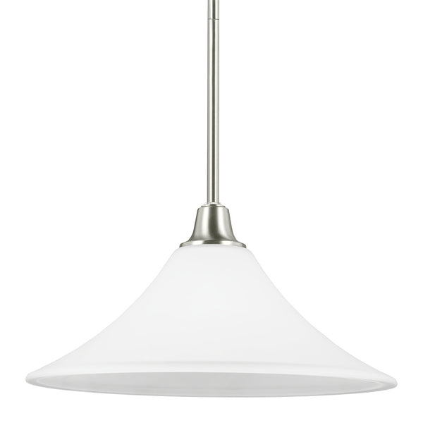 Generation Lighting - 6513201-962 - One Light Pendant - Metcalf - Brushed Nickel from Lighting & Bulbs Unlimited in Charlotte, NC