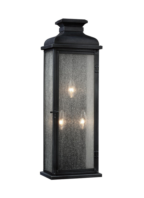 Visual Comfort Studio - OL11102DWZ - Three Light Lantern - Pediment - Dark Weathered Zinc from Lighting & Bulbs Unlimited in Charlotte, NC